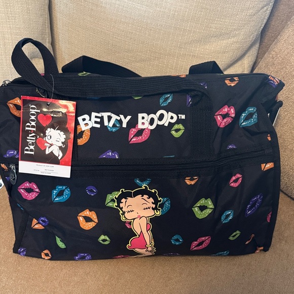 Betty Boop Handbags - Betty Boop Black Bag with Colorful Lip Design
